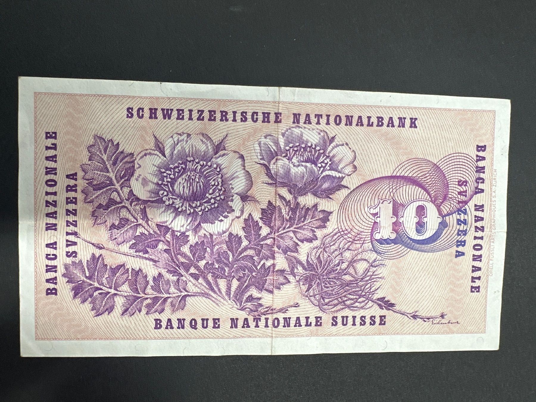 Banconote: 10 Fr.-Note Schweiz 1973 – Usato da Herisau venduto da herau 1