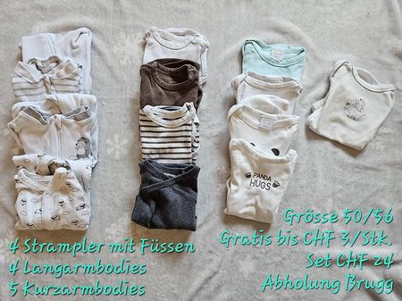 Kinderkleider (Bodies und Strampler) Grösse 50/56