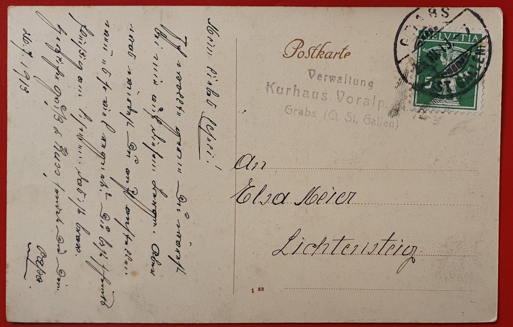Cartoline postali: Voralp 1913 – Usato da Kreuzlingen venduto da Rschweiz1 1