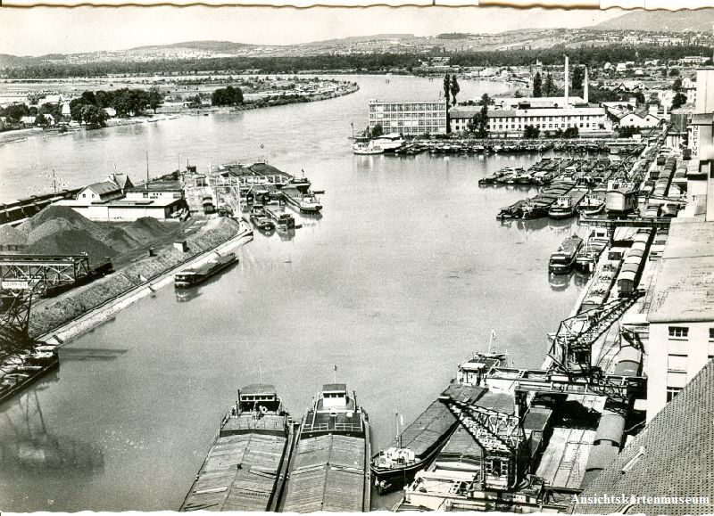 Cartoline postali: Basel - Rheinhafen c1955 – Usato da Emmenbrücke venduto da teestube