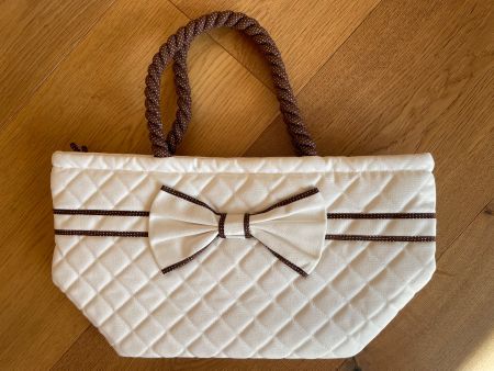 Stofftasche mit Schleife beige/NEU
