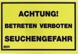 Warnschilder für Nutztierhaltung