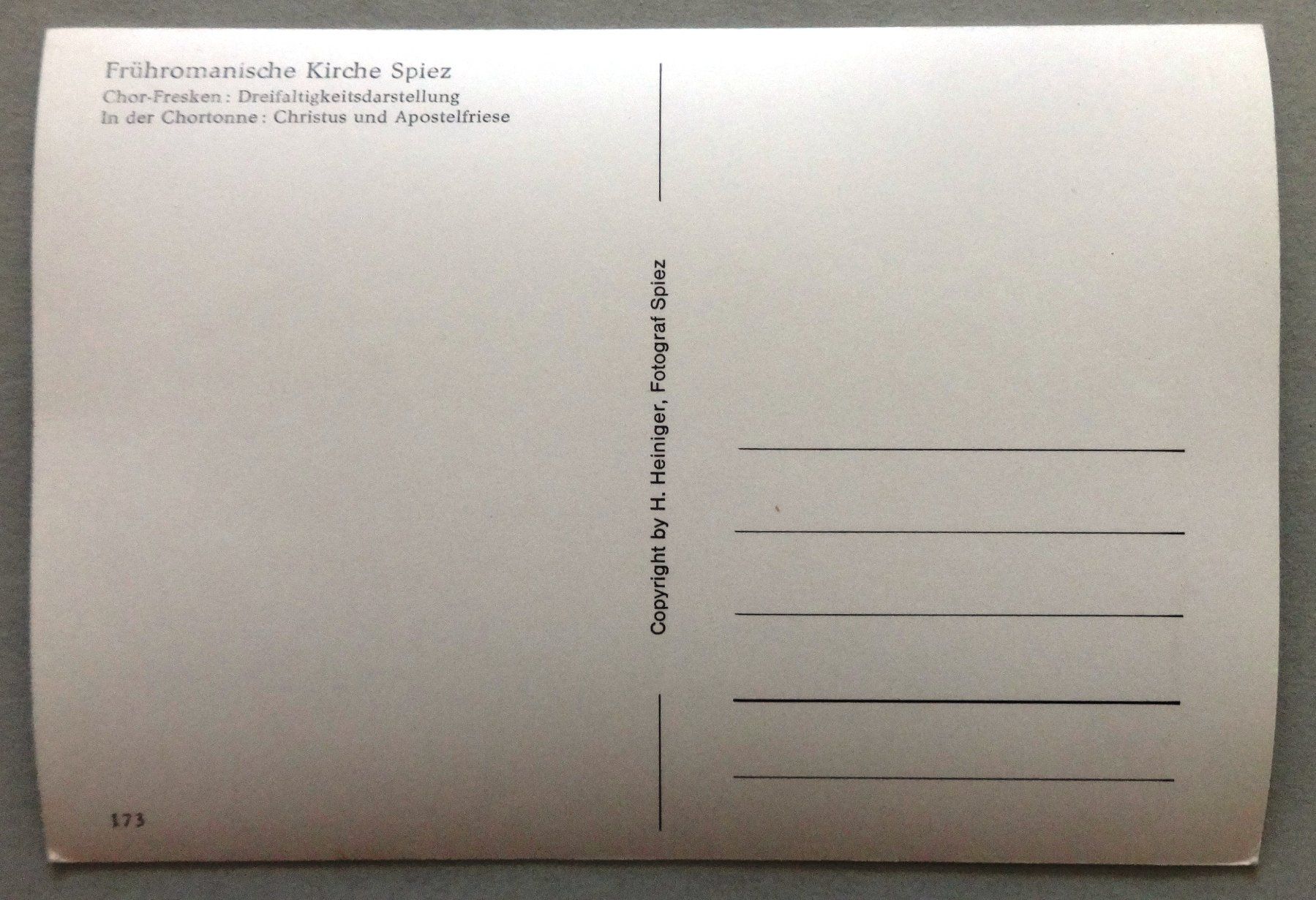 Cartoline postali: Frühromanische Kirche Spiez – Usato da Fétigny venduto da Billy2miny 1