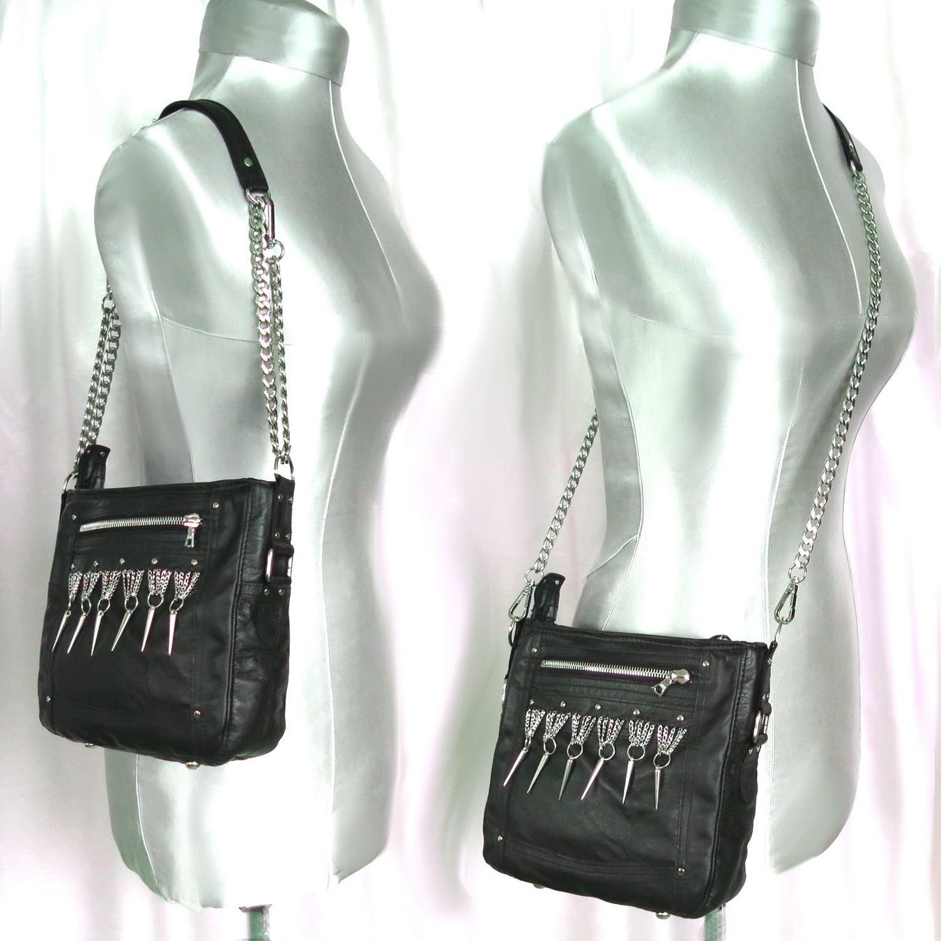 Borse da donna: schwarze Ledertasche Damen, Umhängetasche mit Fransen – Nuovo e nell'imballaggio originale da Trimbach venduto da ps-lederwerk 1