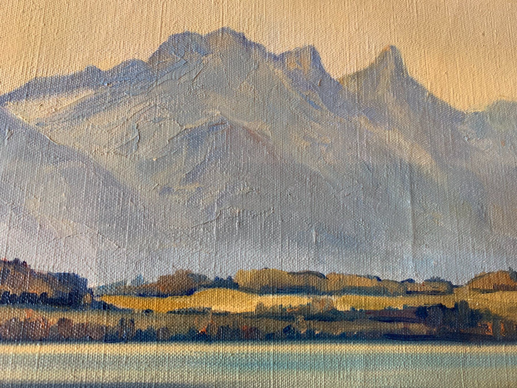 Dipinti: Gemälde Thunersee mit Stockhornkette - Ernst Staub – Usato da Spiez venduto da Chientel65 1