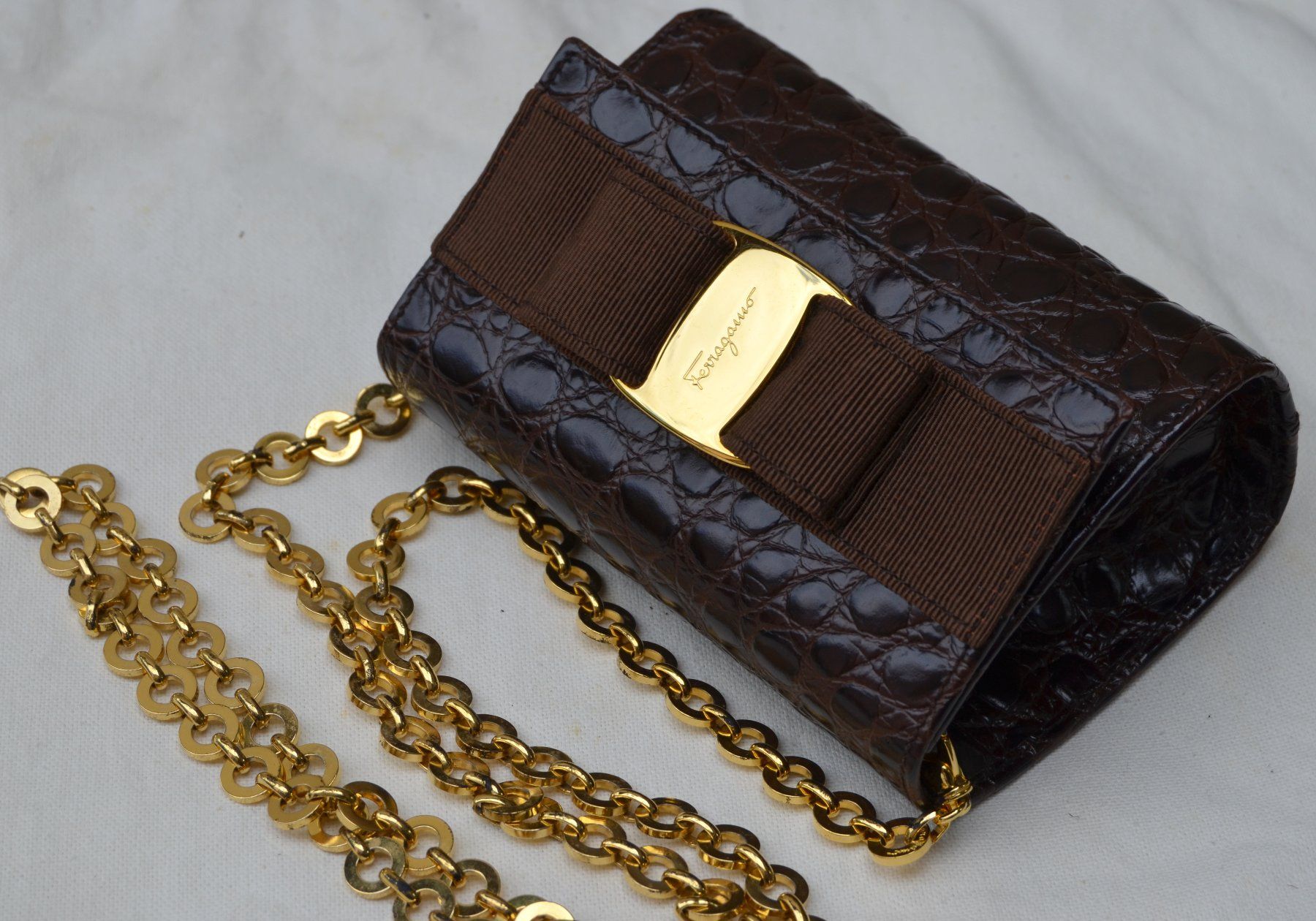 Salvatore Ferragamo Borse da donna: Salvatore Ferragamo Croco Tasche / sac – Usato da Collonges venduto da Auganien 5
