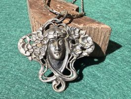  Intage Silber Anhänger mit Kette 
