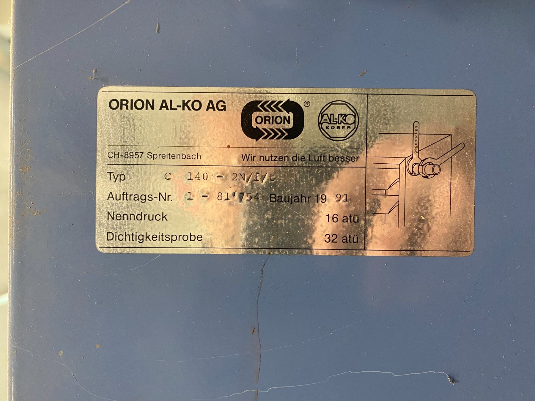 Orion Radiatori: Luftheizgerät ORION Typ 140-2N – Usato da Wattwil venduto da AvoroAG 1