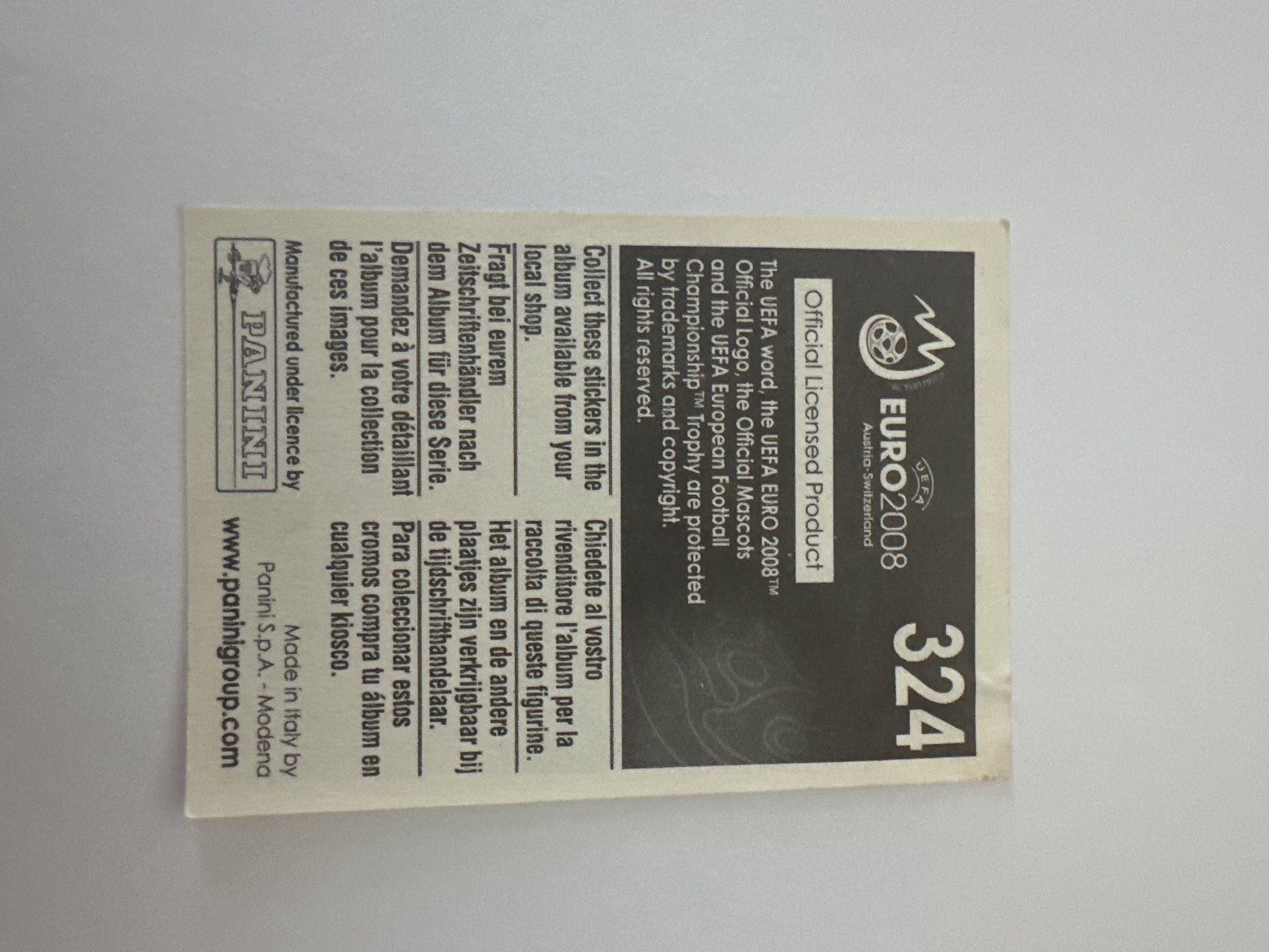 Panini Cartes à collectionner: Panini UEFA EM 2008 Sticker - Nr. 324 – D'occasion à Sulz AG par DealWerk 1