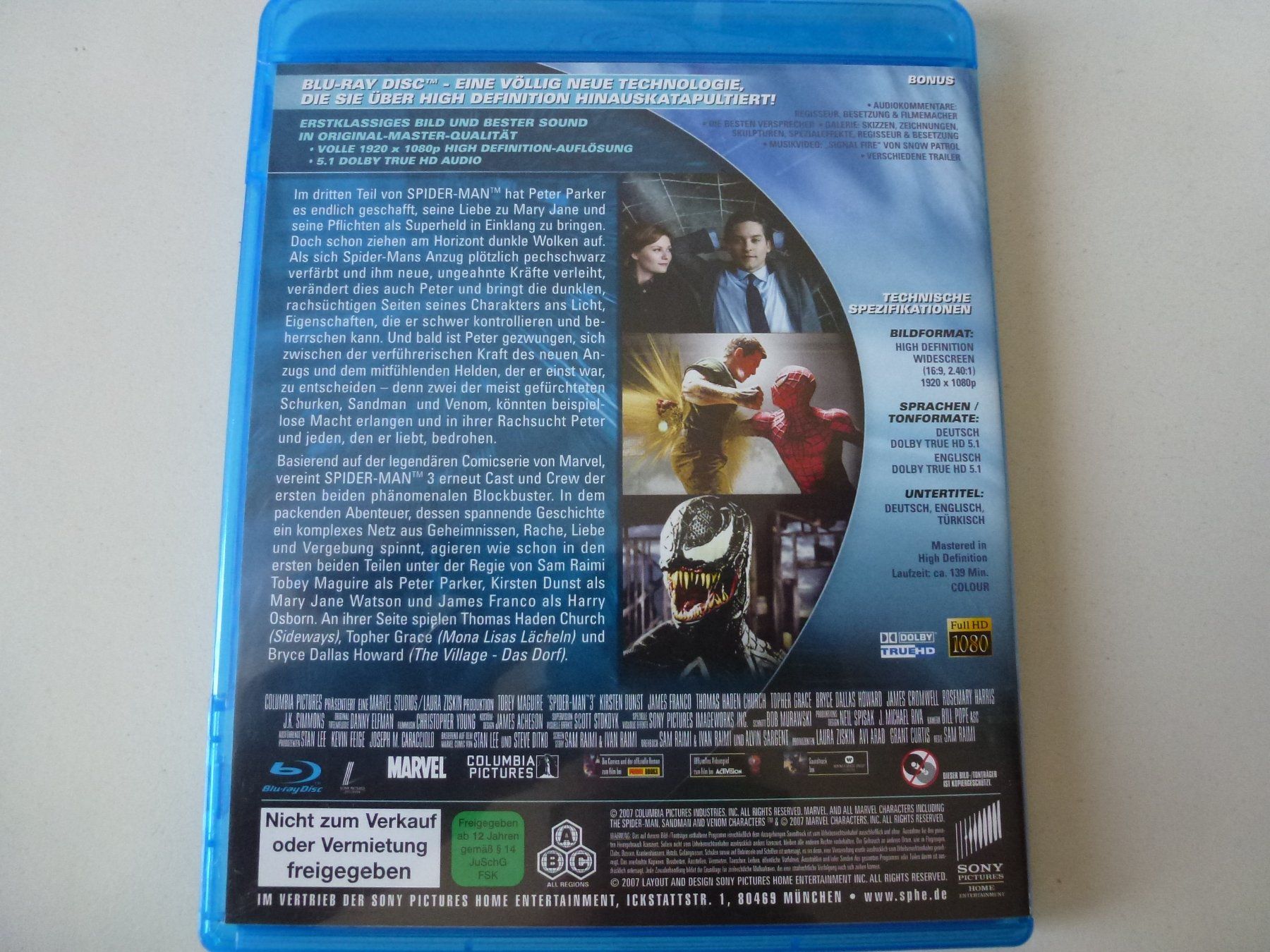 Alle DVDs: Spider-Man 3  (Blu-Ray) – Neu (gemäss Beschreibung) aus Bern von Frebo 1