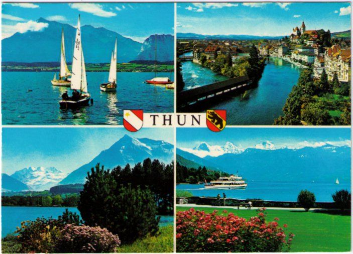 Cartes postales: Thun - 4 Bild AK – D'occasion à Binningen par Mountainrider