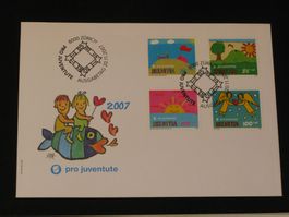 Pro Juventute FDC 2007 Nr. 385A - 388A Zeichnen + Gestalten