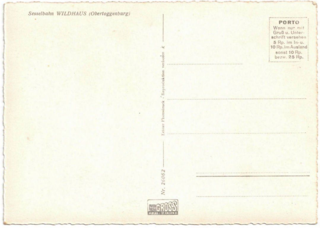 Cartoline postali: Wildhaus - Sessellift – Usato da Binningen venduto da Mountainrider 1