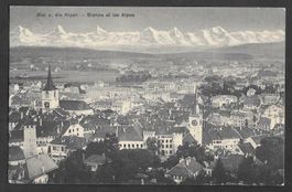 Biel - Bienne Teilansicht mit Alpen