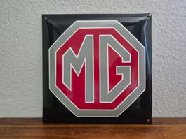 Emailschild MG Service Automobil Logo Emaille Schild Reklame