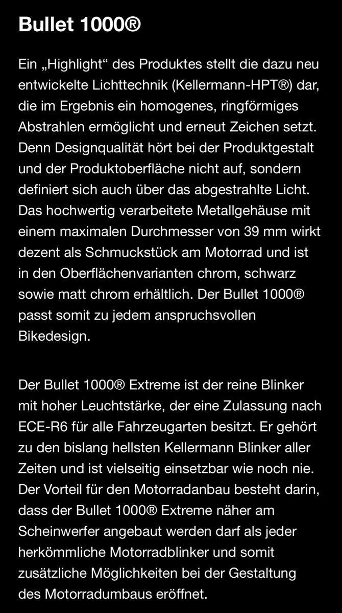 Lampen: Kellermann Motorrad-Blinker-Set 1000 PL in Mattschwarz – Neu und originalverpackt aus Oberrüti von HotRod1932 1