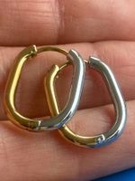 Luxus Elegante Edelsthal Kreolen Ohrschmuck Farbe:Silber/Gol