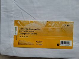Servietten Baumwolle, weiss, 38x38cm, 8 Stk., Neu, OVP