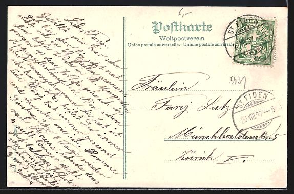 Cartes postales: St. Gallen, Bürgerheim, Linsenbühlkirc – D'occasion à Berlin par bartko-reher 1