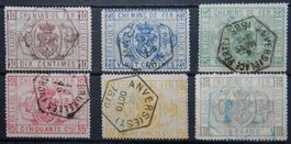 Belgien Eisenbahn Kat. 1-6 gest. 1879 Kat. 40 Euro