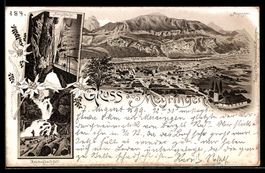 Litho Meyringen, Ortsansicht, Aareschluc