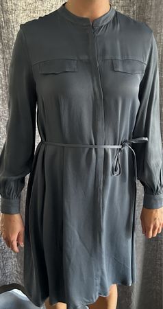 Stefanel Coctailkleid Grau Damen Satin