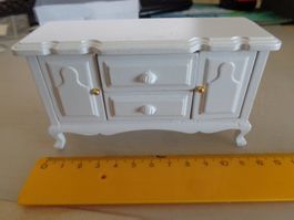 Sideboard weiss Holz für das Puppenhaus/