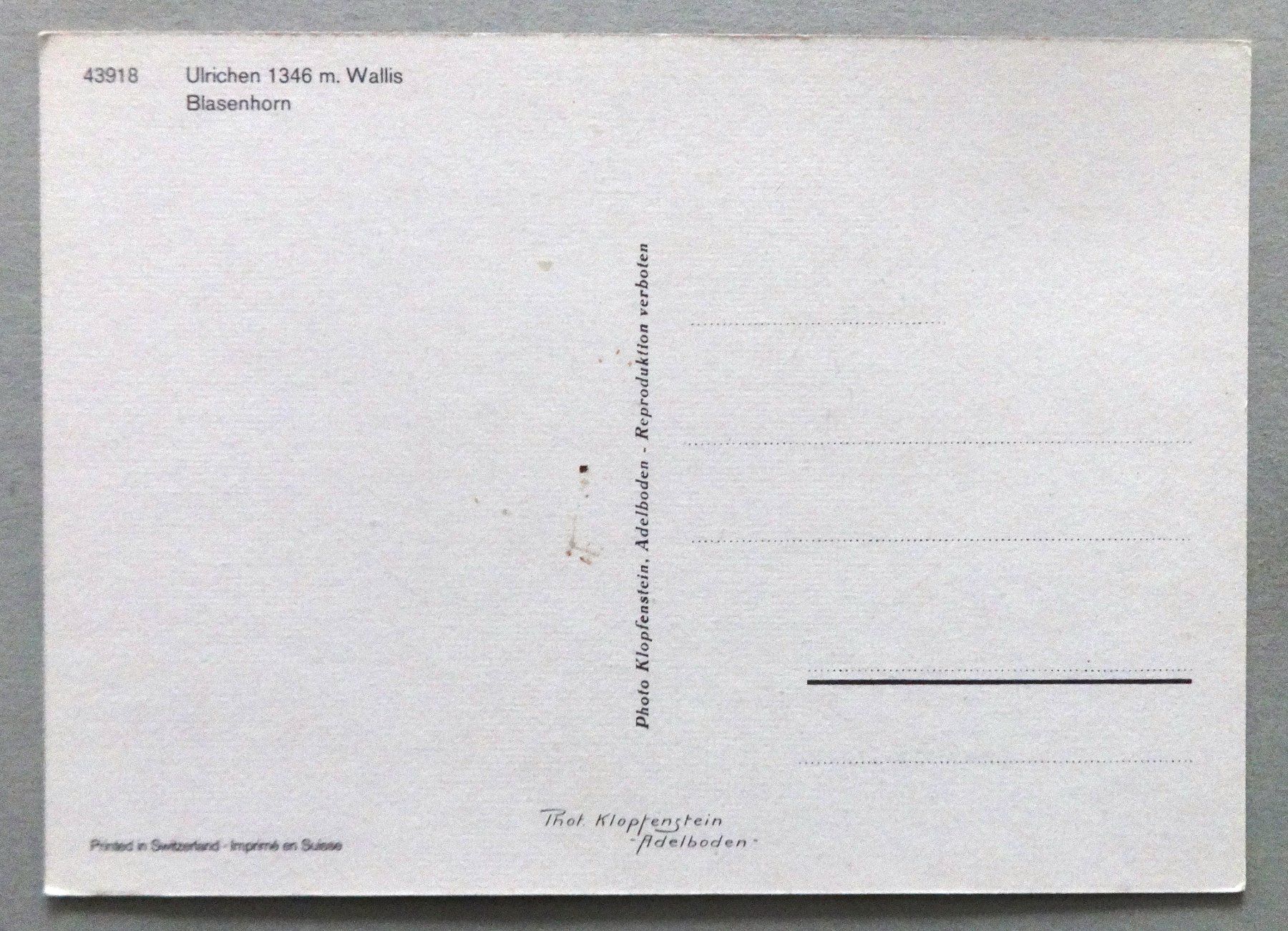 Cartes postales: Ulrichen 1346 m, Blasenhorn – D'occasion à Fétigny par Billy2miny 1
