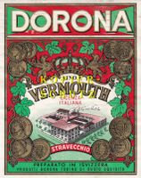 Etikette (gross) - Vino Vermouth "Dorona" /bd