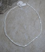 Perlmutt Tönnchen-Kette 6x4mm neu ohne Bouton