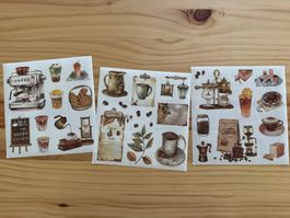 Sticker Aufkleber Scrapbook Kaffee Coffee Nostalgie 14