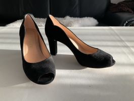 Unisa Peeptoe Pumps Wildleder schwarz Grösse 38.5