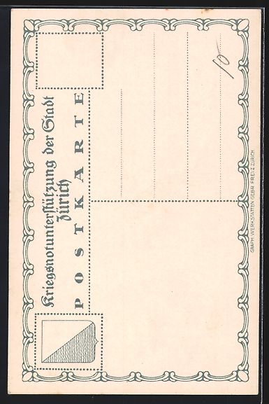 Cartoline postali: Zürich, Kriegsnotunterstützung, Unser  – Usato da Berlin venduto da bartko-reher 1