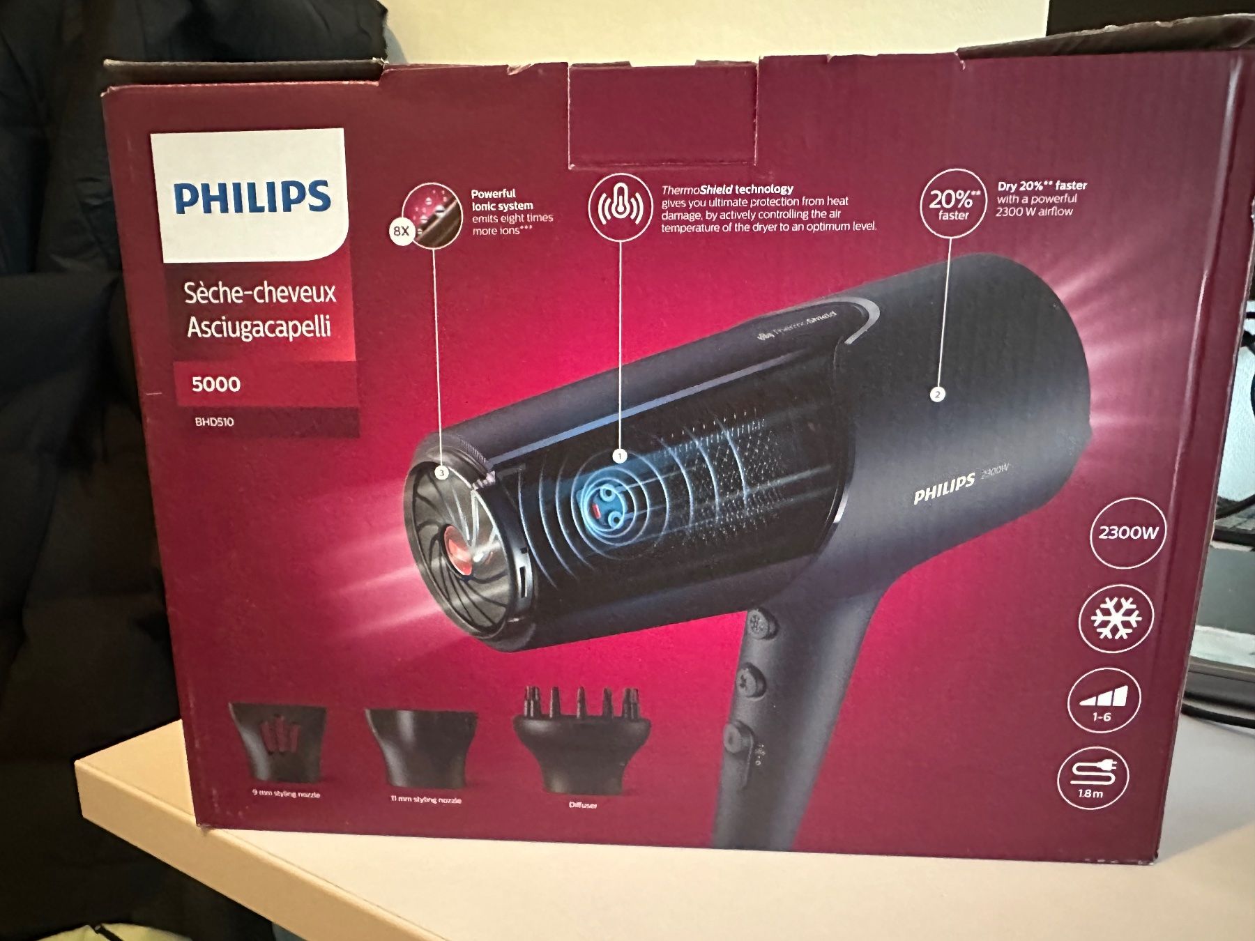 Philips Asciugacapelli: Philips Hair dryer 5000 BHD510 – Nuovo e nell'imballaggio originale da Lausanne venduto da tif_mr5t