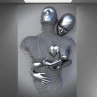 🩶Faszinierendes 3D-Effekt WALL ART "METAL LOVE" mit Rahmen