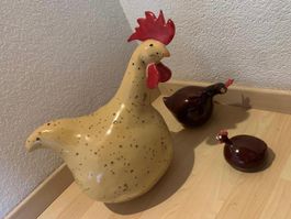 Poules en céramique