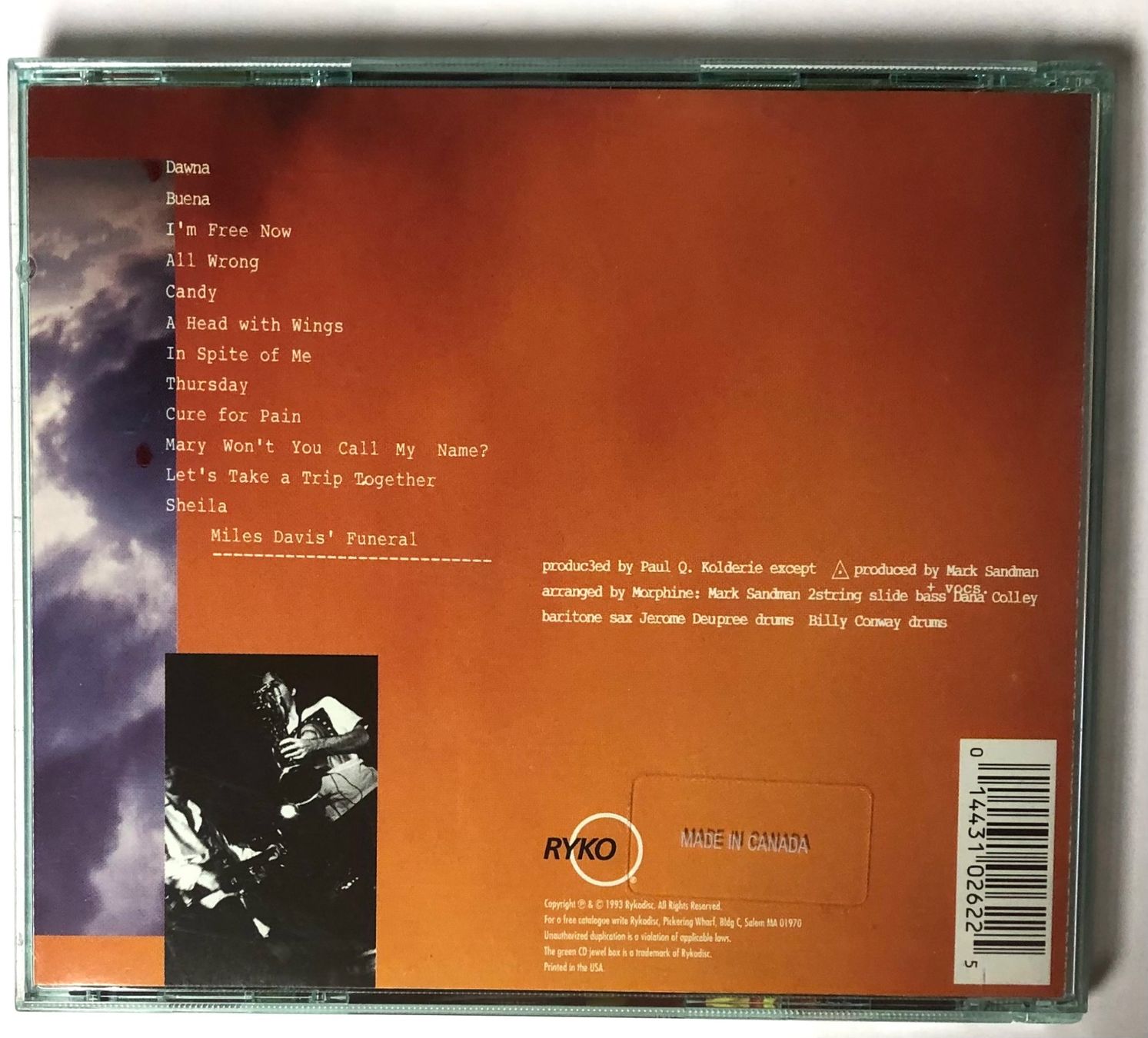 CD: MORPHINE - CURE FOR PAIN – Usato da Poliez-Pittet venduto da Newtown-Records 1