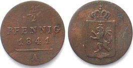 1/2 Pfennig 1841 HEINRICH LXII. Kupfer SELTEN!