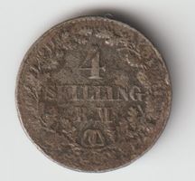 1856 Dänemark 4 Skilling Rigsmont Antike Silber Münze