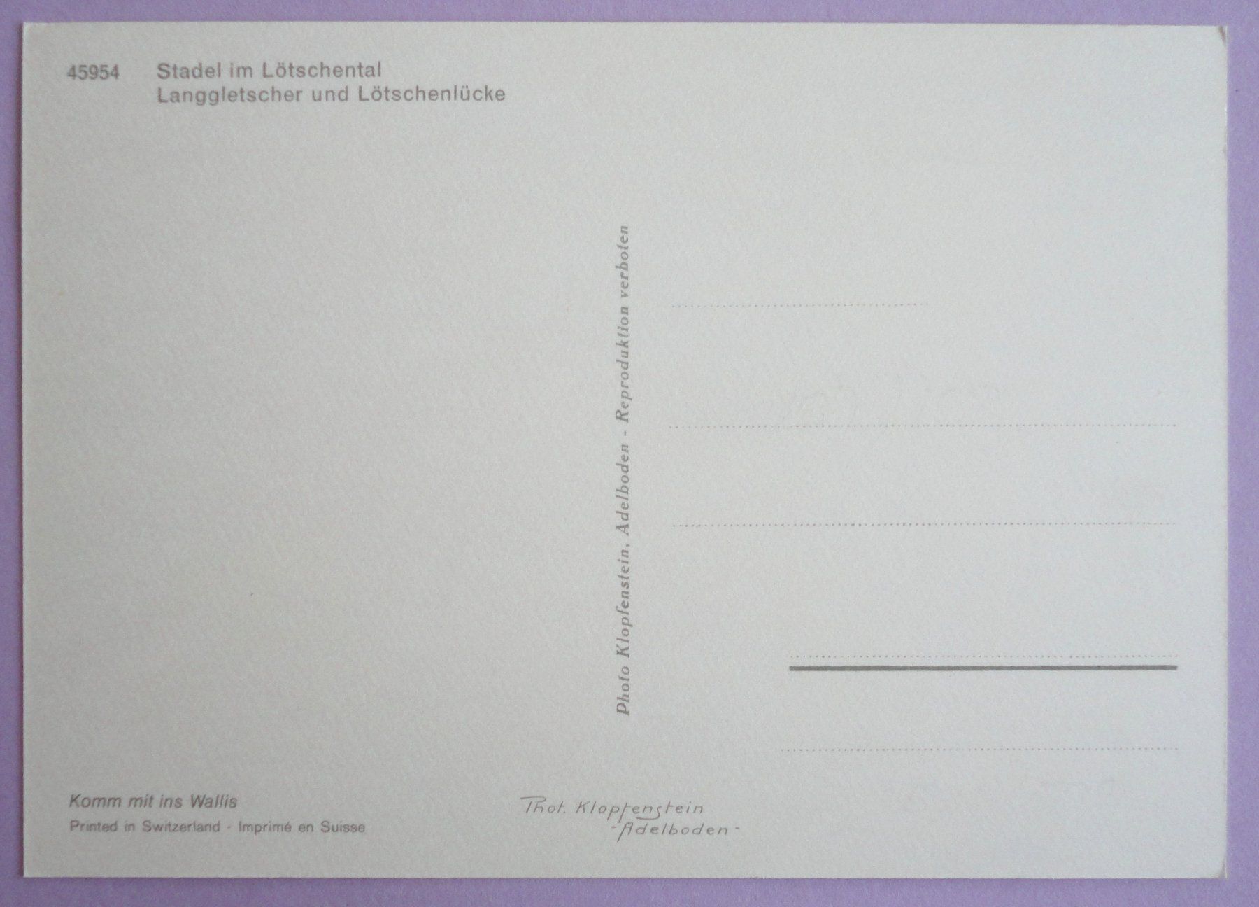 Cartoline postali: Stadel im Lötschental – Usato da Fétigny venduto da Billy2miny 1