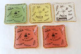5 Vintage Schalen Filigran Glas Schweiz Prosit Good Bye 50er