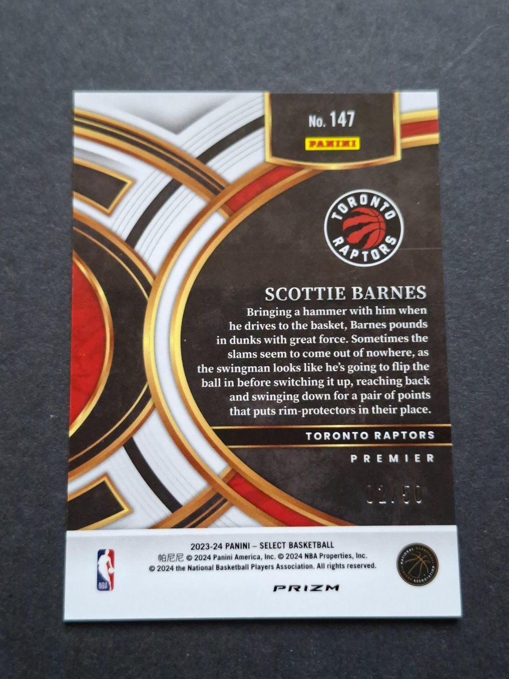 Nba Carte collezionabili: Scottie Barnes /50 Green Wave Refractor Select 23-24 – Usato da Olten venduto da koloboogie 1