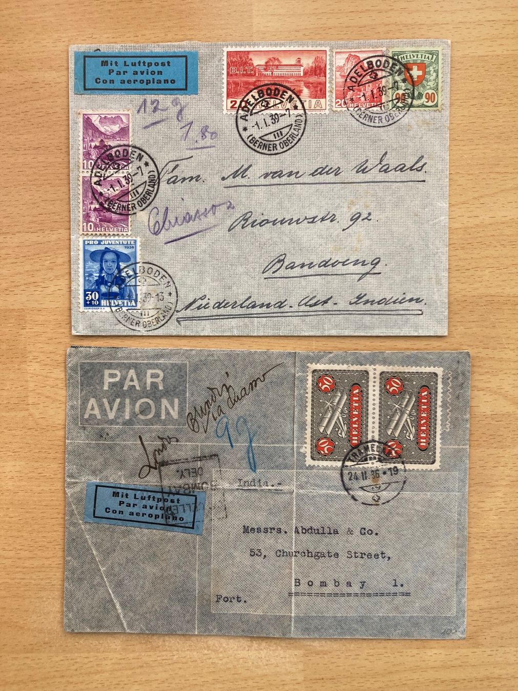 Tutti i francobolli: Flugpostbriefe 1930 ( 4 Stk.) – Usato da Aesch BL venduto da Geowaz 1