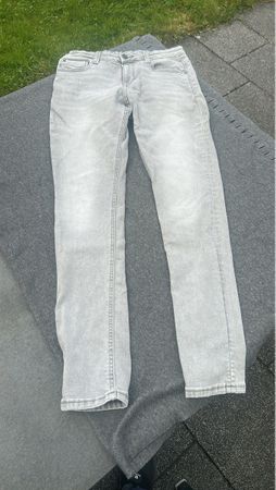 Graue Kinder Skinny Jeans, Grösse 164