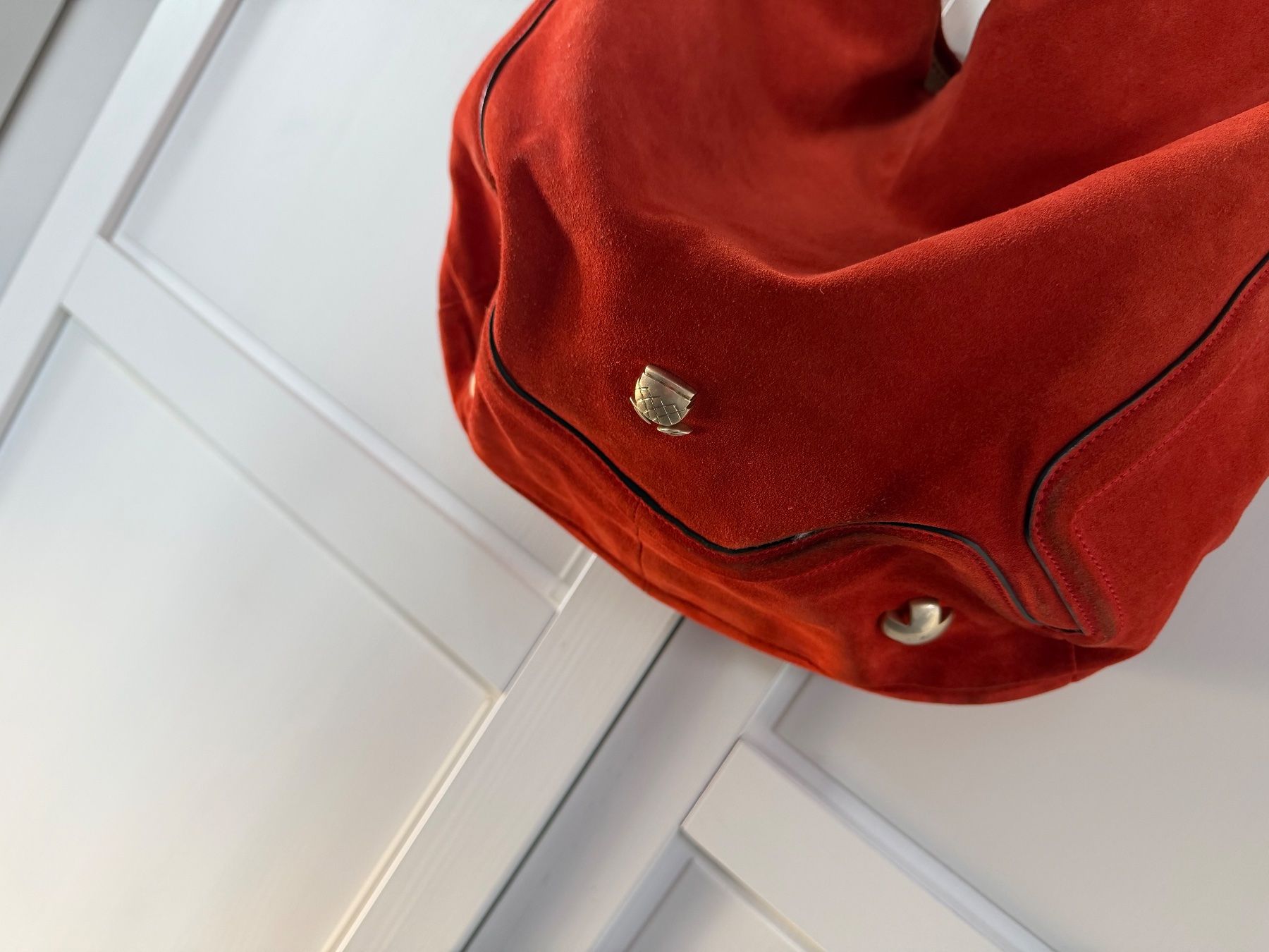Navyboot Taschen für Damen: Herbsttasche Navyboot - orange, Wildleder – Gebraucht aus Horgen von Dorastar 1