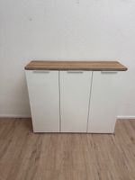 Moderner Schuhschrank dreitürig Weiss in Holzoptik