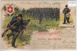 Souvenir Militaire - Soldatengruss - Litho