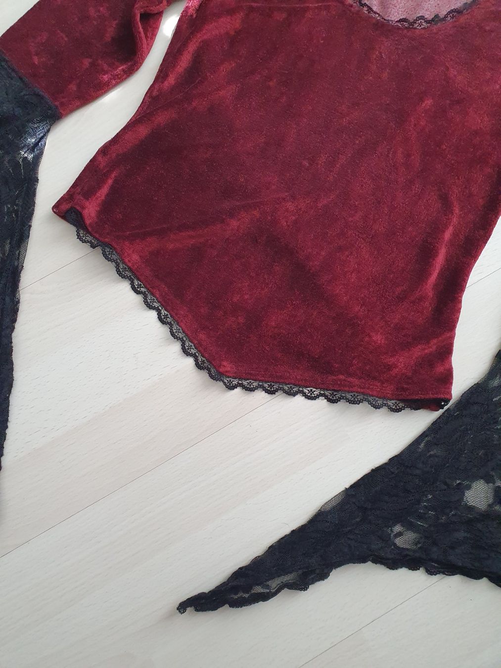 Camicette: Gothic Samtbluse Gr S "BARES" – Usato da Münsingen venduto da BlackTears-3 5