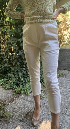 Pantaloni donna bianchi cotone -tgS/M-stile sportivo
