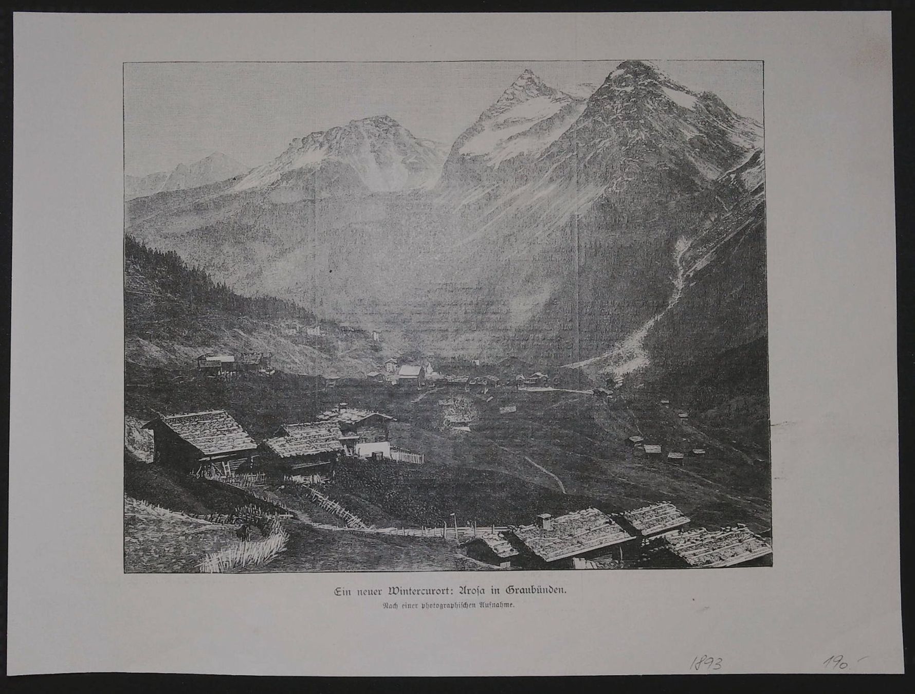 Incisioni: Arosa  Holzstich 1893 – Usato da Rafz venduto da Helvet32